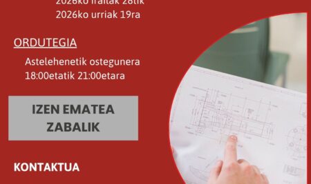 “Egiaztatze tridimentsional M-Cosmos” eta “Planoen interpretazioa” ikastaroetan azken plazak!